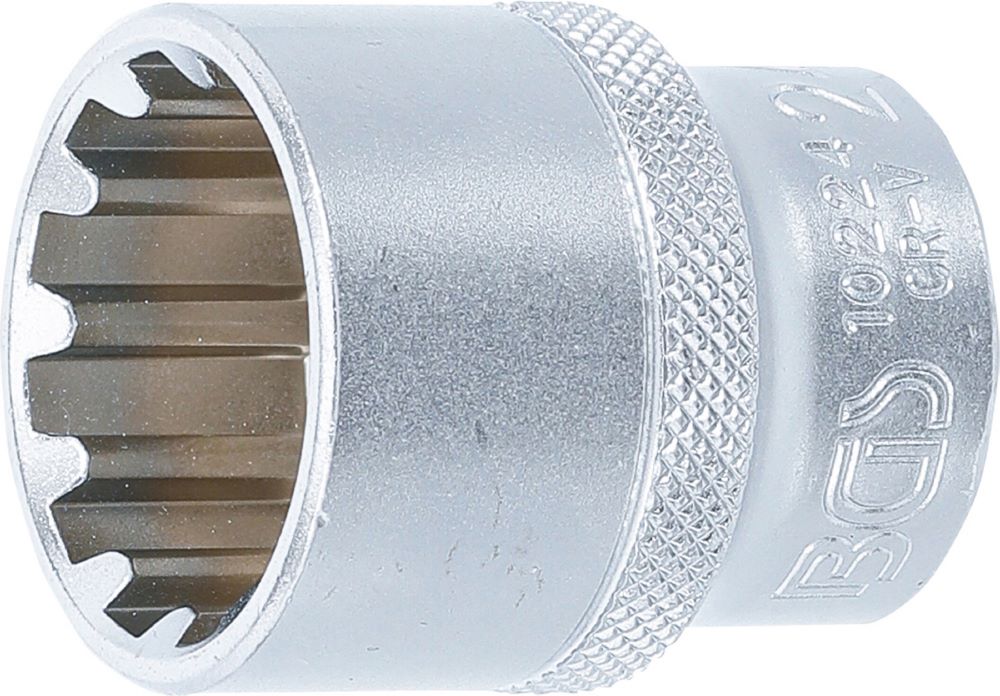 Produktbild BGS Steckschlüssel Einsatz 24 mm Gear Lock Antrieb Innenvierkant 12,5 mm 1/2 Zoll