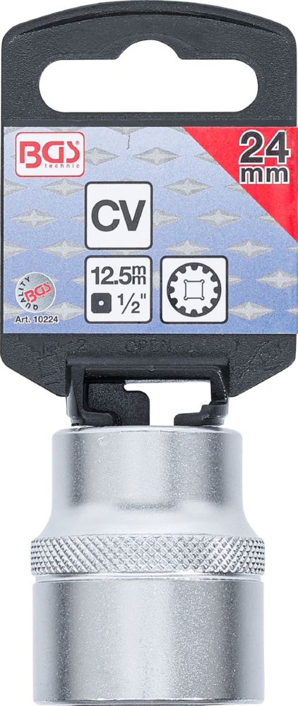 Produktbild BGS Steckschlüssel Einsatz 24 mm Gear Lock Antrieb Innenvierkant 12,5 mm 1/2 Zoll bild 3