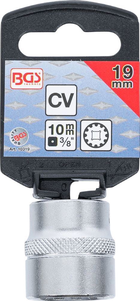 Produktbild BGS Steckschlüssel Einsatz 19 mm Gear Lock Antrieb Innenvierkant 10 mm 3/8 Zoll bild 3