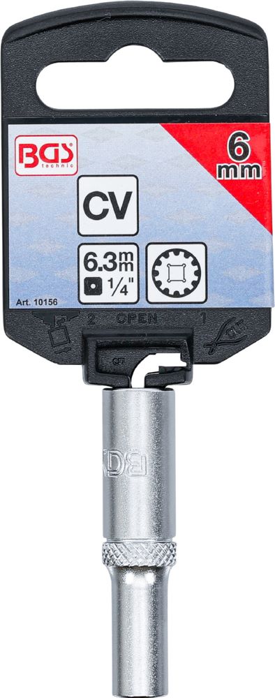 Produktbild BGS Steckschlüssel Einsatz 6 mm Gear Lock tief Antrieb Innenvierkant 6,3 mm 1/4 Zoll bild 3