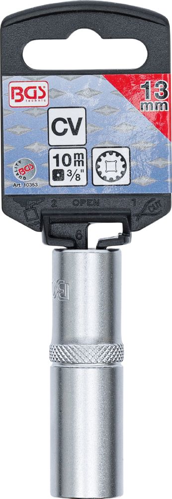 Produktbild BGS Steckschlüssel Einsatz 13 mm Gear Lock Antrieb Innenvierkant 10 mm 3/8 Zoll bild 3