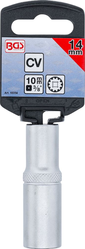 Produktbild BGS Steckschlüssel Einsatz 14 mm Gear Lock Antrieb Innenvierkant 10 mm 3/8 Zoll bild 4