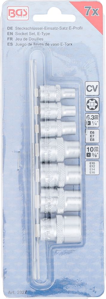 Produktbild Steckschlüssel Einsatz Satz E-Profil E6-E16 7 teilig bild 4