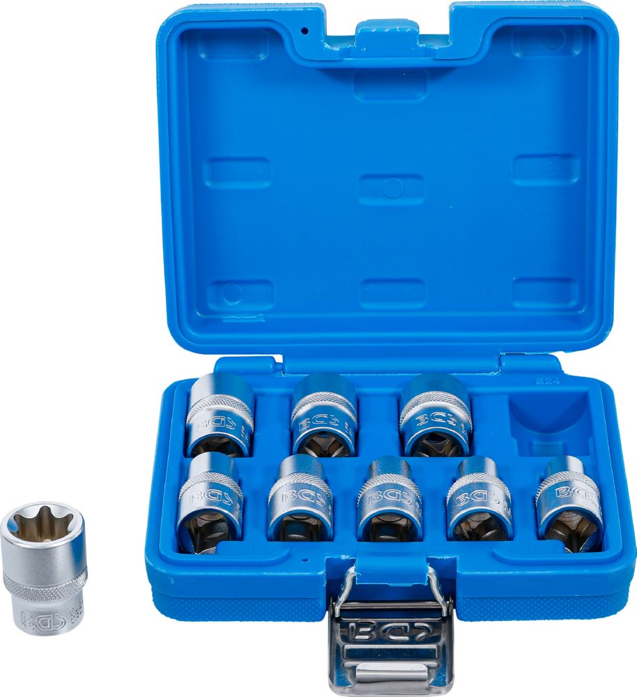 Produktbild BGS Steckschlüssel Einsatz Satz E-Profil Innenvierkant 1/2 Zoll E10-E24 9 teilig
