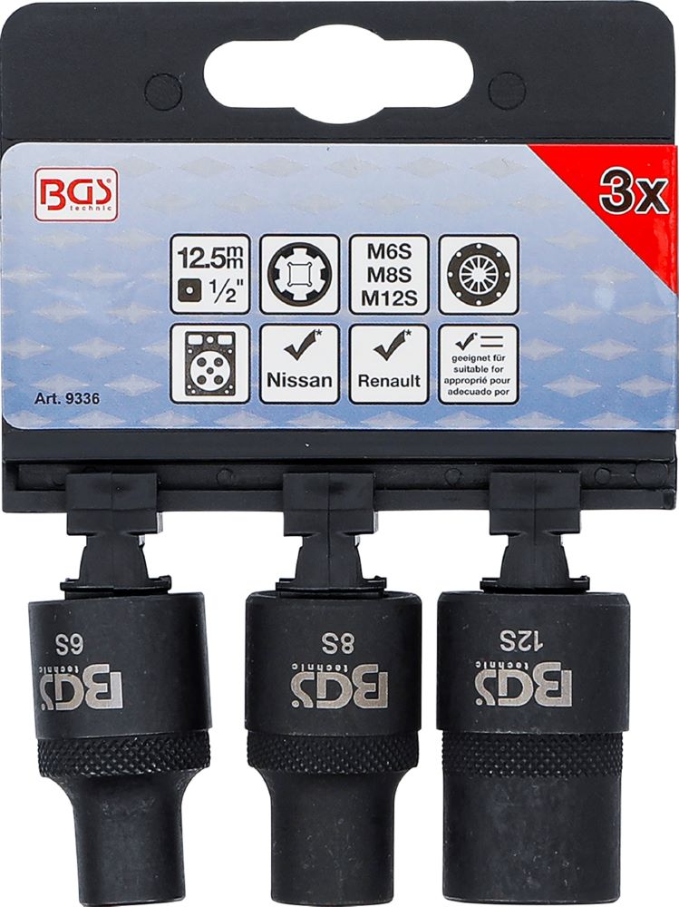 Produktbild Steckschlüssel Einsatz Satz Keil-Profil für RIBE M6S, M8S, M12S 3 teilig bild 4