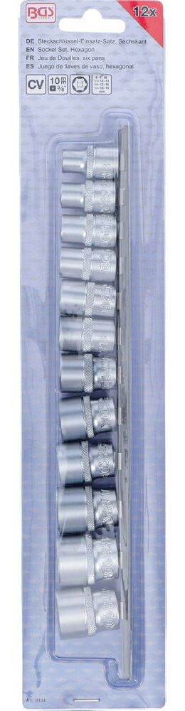 Produktbild Steckschlüssel Einsatz Satz Sechskant Innenvierkant 3/8 Zoll 12 teilig bild 4