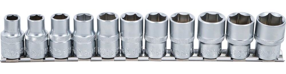 Produktbild BGS Steckschlüssel Einsatz Satz Sechskant Innenvierkant 1/2 Zoll 10-21 mm