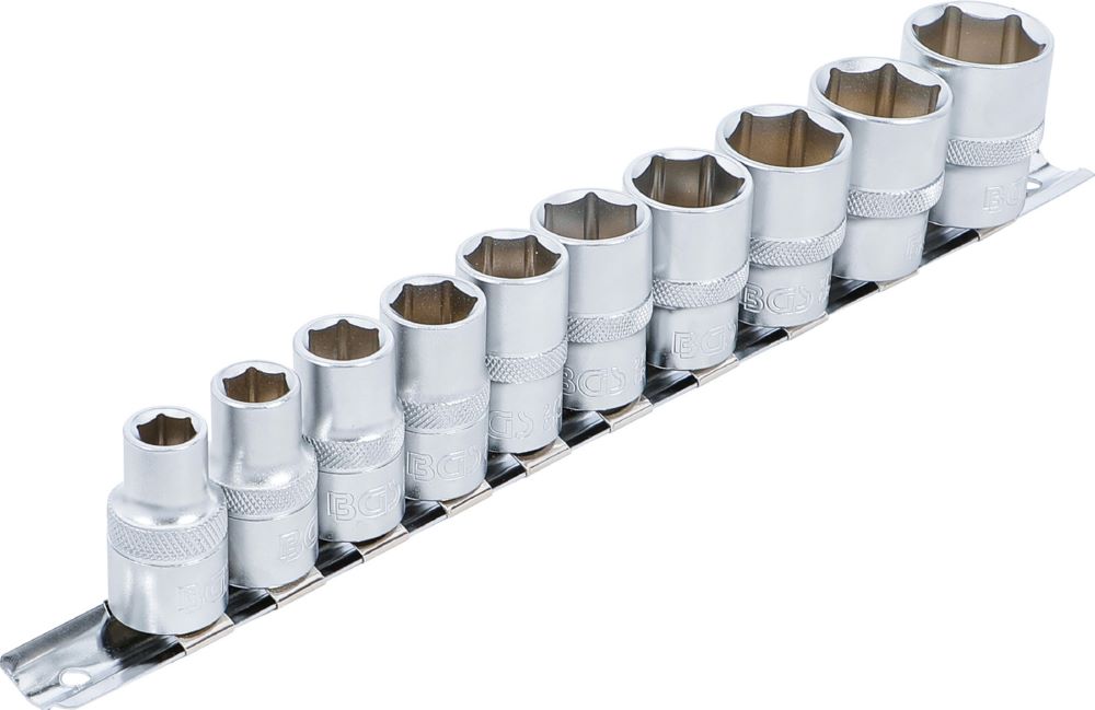 Produktbild Steckschlüssel Einsatz Satz Sechskant Antrieb Innenvierkant 1/2 Zoll 10 teilig bild 2