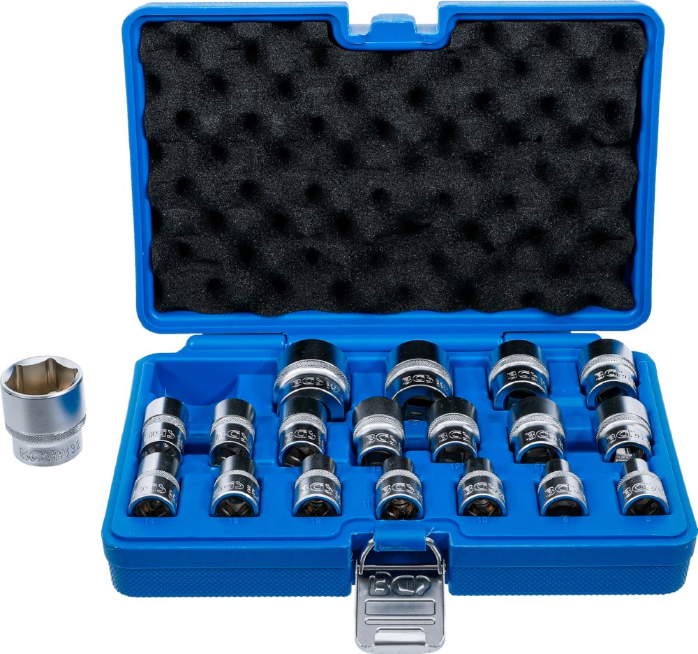 Produktbild BGS Steckschlüssel Einsatz Satz Sechskant Innenvierkant 1/2 Zoll 8-32 mm