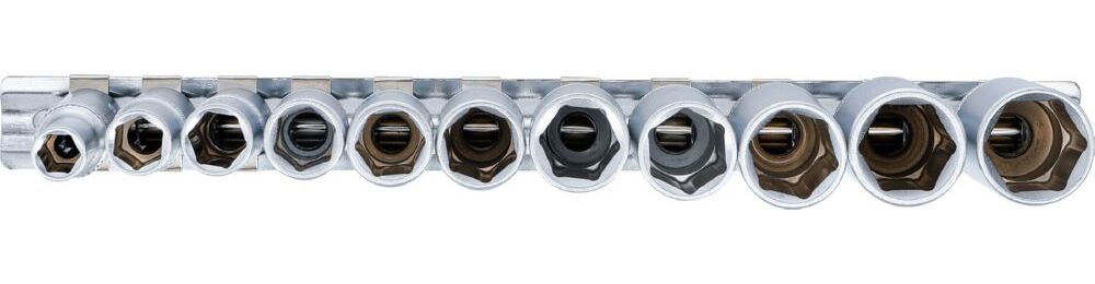 Produktbild Steckschlüssel Einsatz Satz Sechskant tief Innenvierkant 3/8 Zoll 11 teilig bild 3