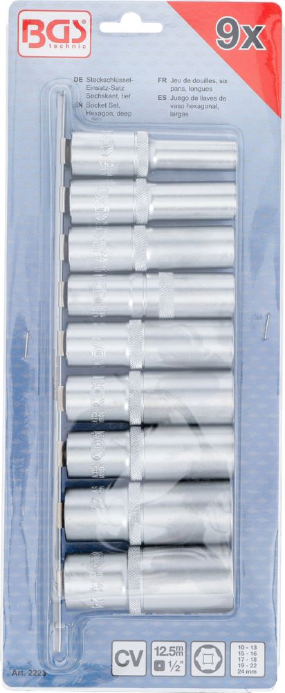 Produktbild Steckschlüssel Einsatz Satz Sechskant tief Innenvierkant 1/2 Zoll 10-24 mm bild 4