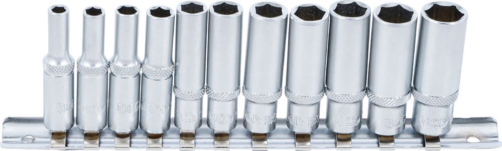 Produktbild BGS Steckschlüssel Einsatz Satz Sechskant tief Innenvierkant 1/4 Zoll 11 teilig