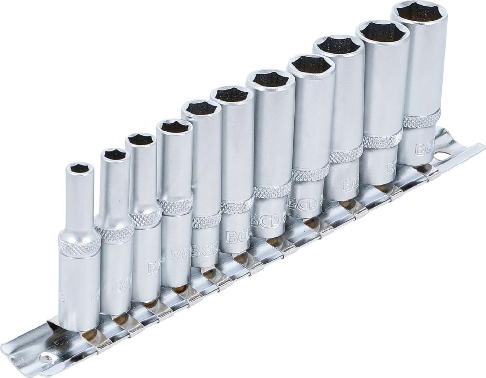 Produktbild Steckschlüssel Einsatz Satz Sechskant tief Innenvierkant 1/4 Zoll 11 teilig  bild 2