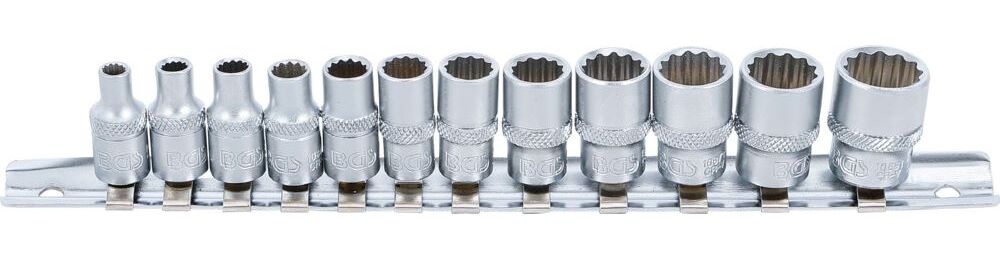 Produktbild BGS Steckschlüssel Einsatz Satz Zwölfkant Innenvierkant 1/4 Zoll 12 teilig