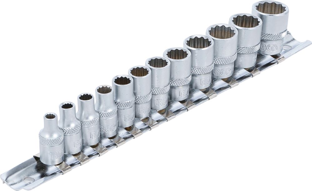 Produktbild Steckschlüssel Einsatz Satz Zwölfkant Innenvierkant 1/4 Zoll 12 teilig bild 2