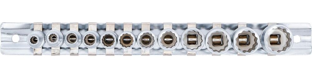 Produktbild Steckschlüssel Einsatz Satz Zwölfkant Innenvierkant 1/4 Zoll 12 teilig bild 3