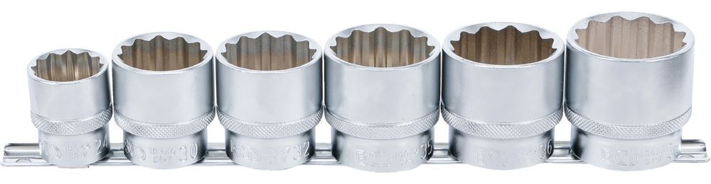 Produktbild BGS Steckschlüssel Einsatz Satz Zwölfkant Innenvierkant 1/2 Zoll 24-38 mm 6 teilig