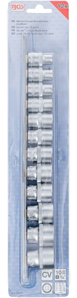 Produktbild Steckschlüssel Einsatz Satz Zwölfkant Innenvierkant 3/8 Zoll 12 teilig bild 4