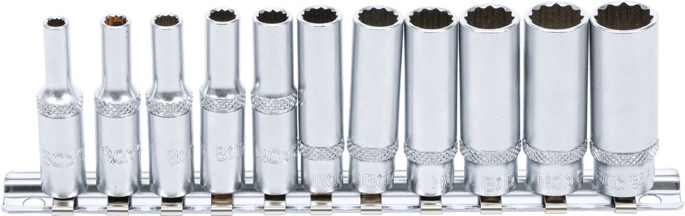 Produktbild BGS Steckschlüssel Einsatz Satz Zwölfkant tief Innenvierkant 1/4 Zoll 4-13 mm