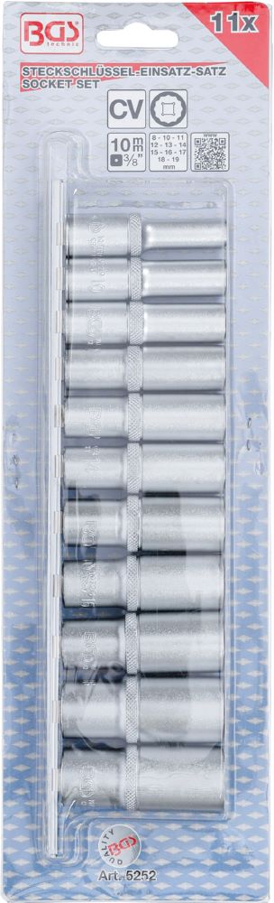 Produktbild Steckschlüssel Einsatz Satz Zwölfkant tief Innenvierkant 3/8 Zoll 11 teilig bild 4