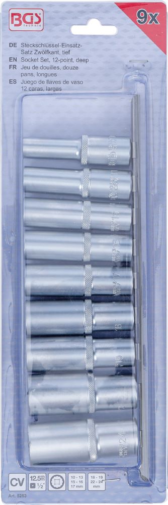 Produktbild Steckschlüssel Einsatz Satz Zwölfkant tief Innenvierkant 1/2 Zoll 10-24 mm bild 4