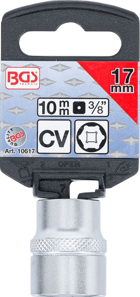 Produktbild BGS Steckschlüssel Einsatz 17 mm Sechskant Antrieb Innenvierkant 10 mm 3/8 Zoll bild 3