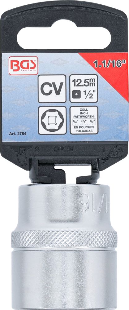 Produktbild Steckschlüssel Einsatz 1.1/16 Zoll Sechskant Antrieb Innenvierkant 1/2 Zoll bild 3