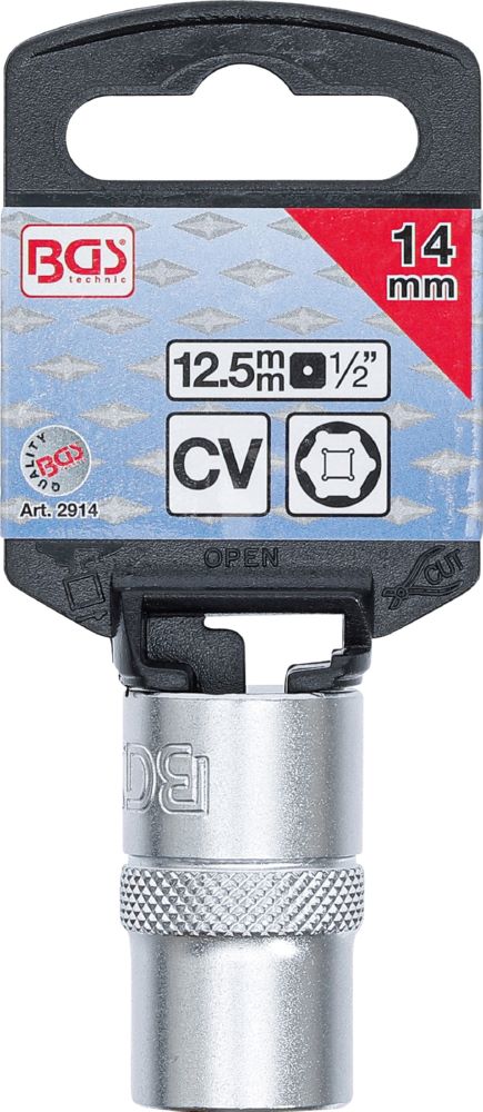 Produktbild Steckschlüssel Einsatz Sechskant Antrieb Innenvierkant 1/2 Zoll 14 mm  bild 3