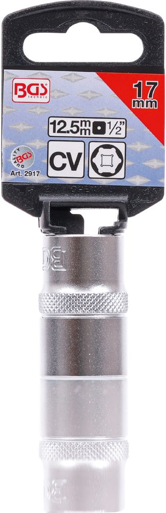 Produktbild Steckschlüssel Einsatz Sechskant Antrieb Innenvierkant 1/2 Zoll 17 mm  bild 3