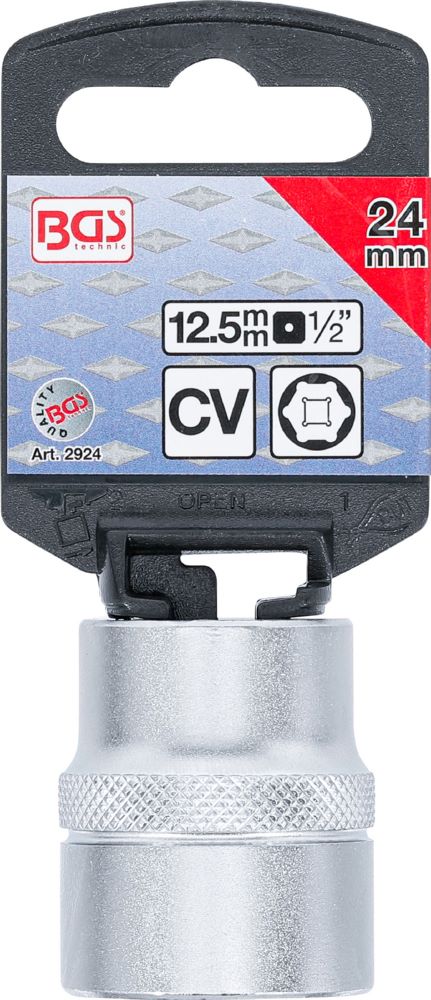 Produktbild Steckschlüssel Einsatz Sechskant Antrieb Innenvierkant 1/2 Zoll 24 mm bild 3