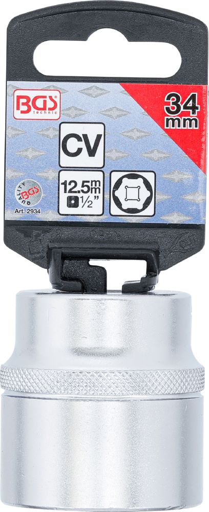 Produktbild Steckschlüssel Einsatz Sechskant Antrieb Innenvierkant 1/2 Zoll 34 mm   bild 3