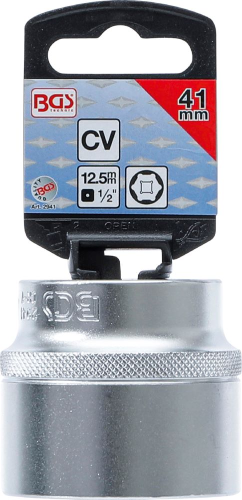 Produktbild Steckschlüssel Einsatz Sechskant Antrieb Innenvierkant 1/2 Zoll 41 mm   bild 3