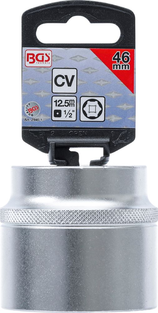 Produktbild Steckschlüssel Einsatz Sechskant Antrieb Innenvierkant 1/2 Zoll 46 mm   bild 3