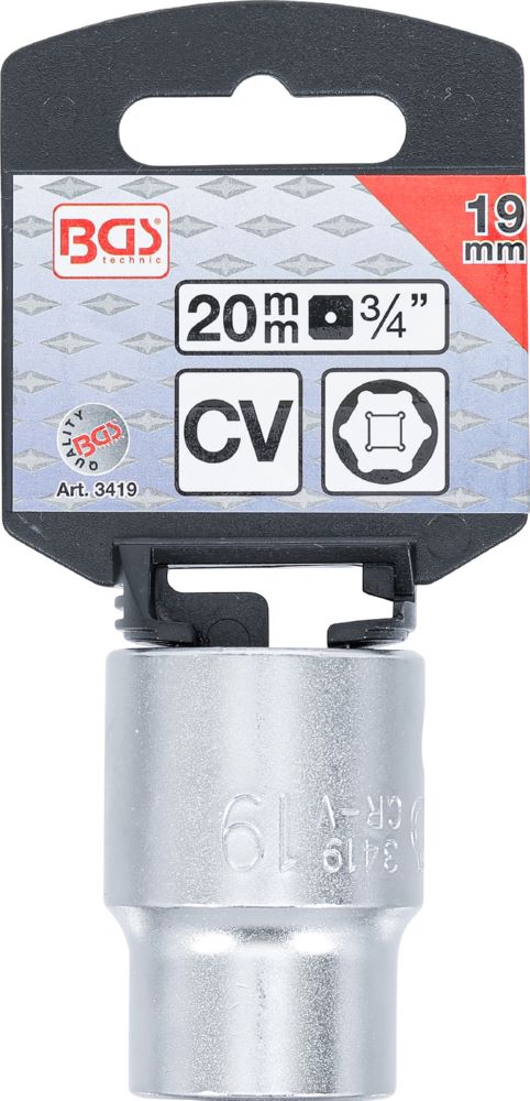 Produktbild Steckschlüssel Einsatz Sechskant Antrieb Innenvierkant 3/4 Zoll 19 mm bild 3