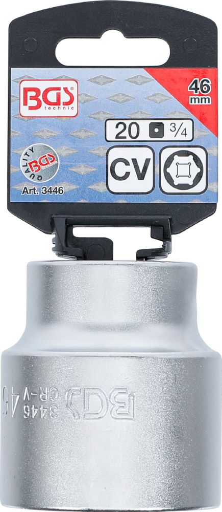 Produktbild Steckschlüssel Einsatz Sechskant Antrieb Innenvierkant 3/4 Zoll 46 mm bild 3