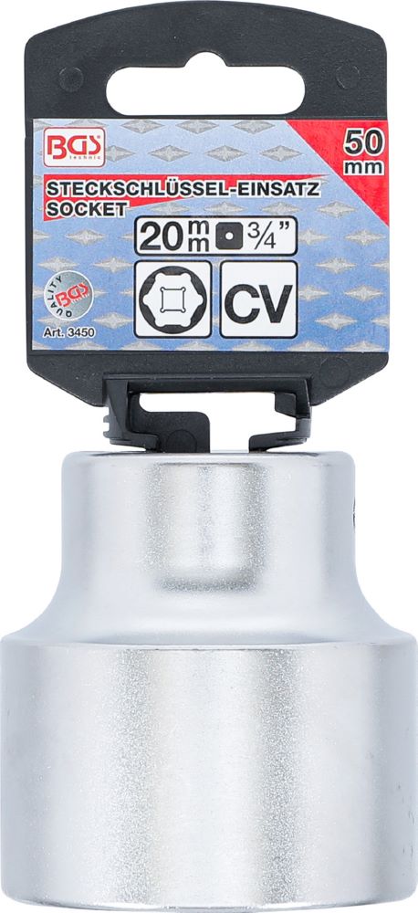 Produktbild Steckschlüssel Einsatz Sechskant Antrieb Innenvierkant 3/4 Zoll 50 mm bild 3