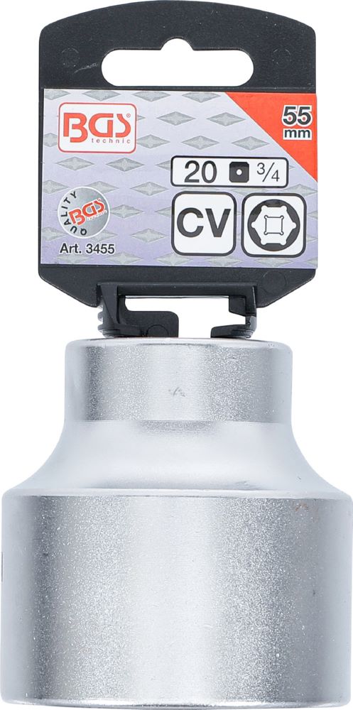 Produktbild Steckschlüssel Einsatz Sechskant Antrieb Innenvierkant 3/4 Zoll 55 mm bild 3