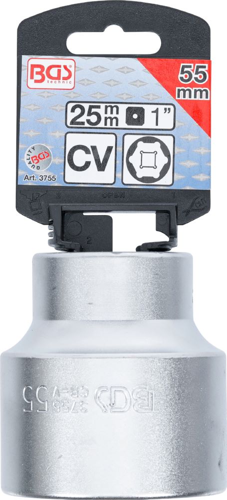 Produktbild Steckschlüssel Einsatz Sechskant Antrieb Innenvierkant 1 Zoll 55 mm bild 3