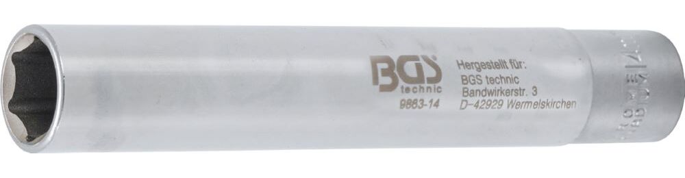 Produktbild BGS Steckschlüssel Einsatz Sechskant extra tief Innenvierkant 3/8 Zoll 14 mm