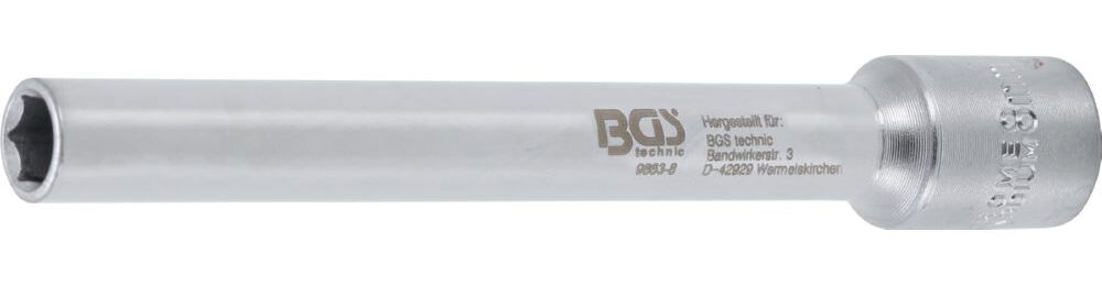 Produktbild BGS Steckschlüssel Einsatz Sechskant extra tief Innenvierkant 3/8 Zoll 8 mm