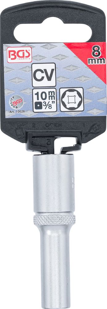 Produktbild BGS Steckschlüssel Einsatz 8 mm Sechskant tief Antrieb Innenvierkant 10 mm bild 3