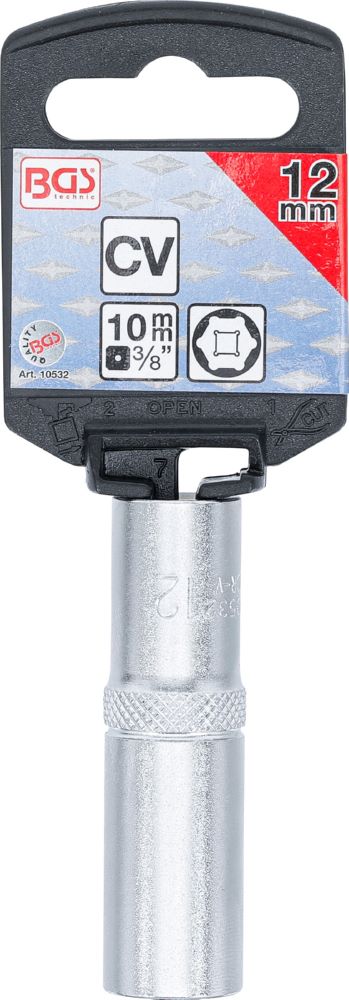 Produktbild BGS Steckschlüssel Einsatz 12 mm Sechskant tief Antrieb Innenvierkant 10 mm bild 3
