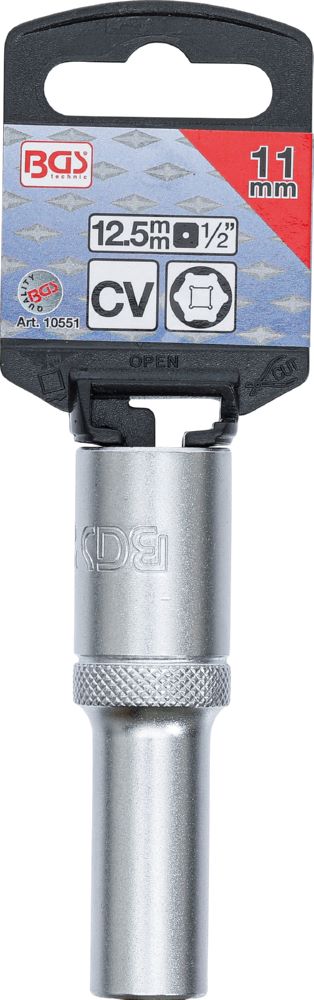 Produktbild BGS Steckschlüssel Einsatz 11 mm Sechskant tief Antrieb Innenvierkant 12,5 mm bild 3