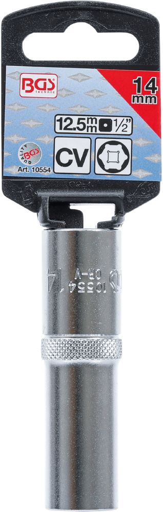 Produktbild BGS Steckschlüssel Einsatz 14 mm Sechskant tief Antrieb Innenvierkant 12,5 mm bild 3