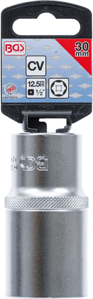 Produktbild BGS Steckschlüssel Einsatz 30 mm Sechskant tief Antrieb Innenvierkant 12,5 mm bild 3