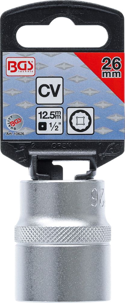 Produktbild BGS Steckschlüssel Einsatz 26 mm Zwölfkant Antrieb Innenvierkant 12,5 mm 1/2 Zoll bild 3