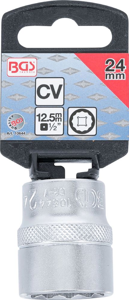 Produktbild BGS Steckschlüssel Einsatz 24 mm Zwölfkant Antrieb Innenvierkant 12,5 mm 1/2 Zoll bild 3