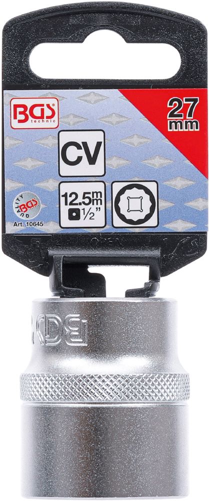 Produktbild BGS Steckschlüssel Einsatz 27 mm Zwölfkant Antrieb Innenvierkant 12,5 mm 1/2 Zoll bild 3