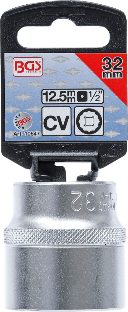 Produktbild BGS Steckschlüssel Einsatz 32 mm Zwölfkant Antrieb Innenvierkant 12,5 mm 1/2 Zoll bild 3