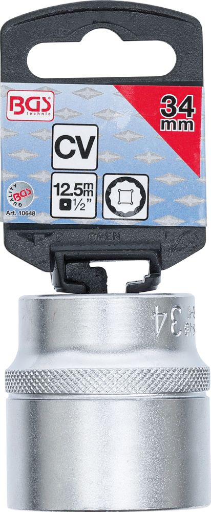Produktbild BGS Steckschlüssel Einsatz 34 mm Zwölfkant Antrieb Innenvierkant 12,5 mm 1/2 Zoll bild 3